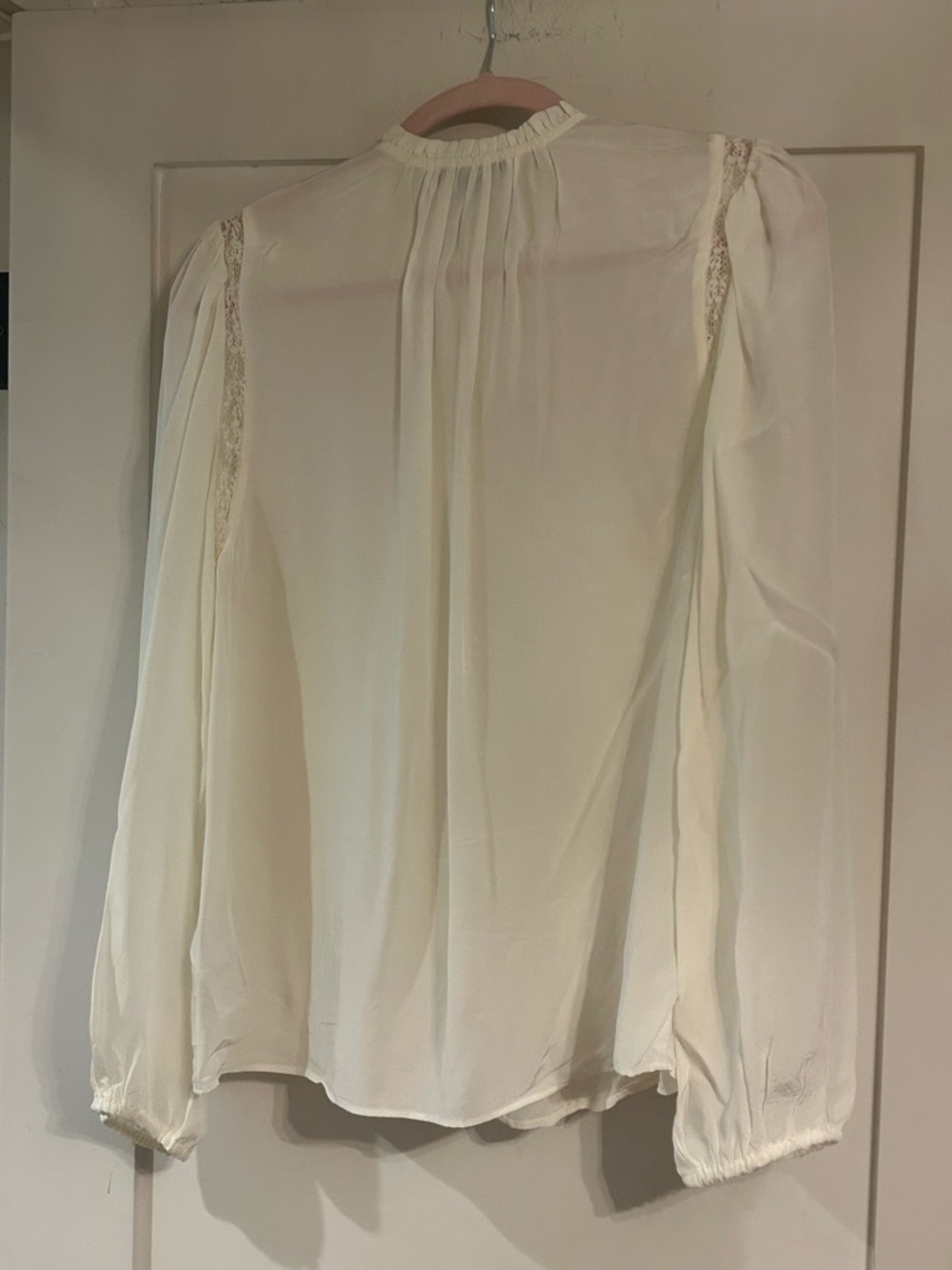 J. Crew Ivory Ruffled Neck Button Blouse - Picture 4 of 4